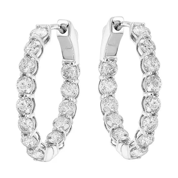14K White Gold Diamond 5Ctw Earrings