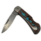 Santa Fe StoneWorks 3" Damascus Turquoise Knife