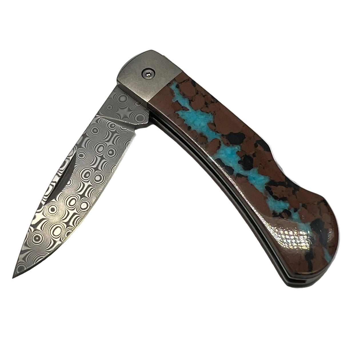 Santa Fe StoneWorks 3" Damascus Turquoise Knife