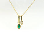Chatham 0.25ct Lab Emerald & Diamond Pendant