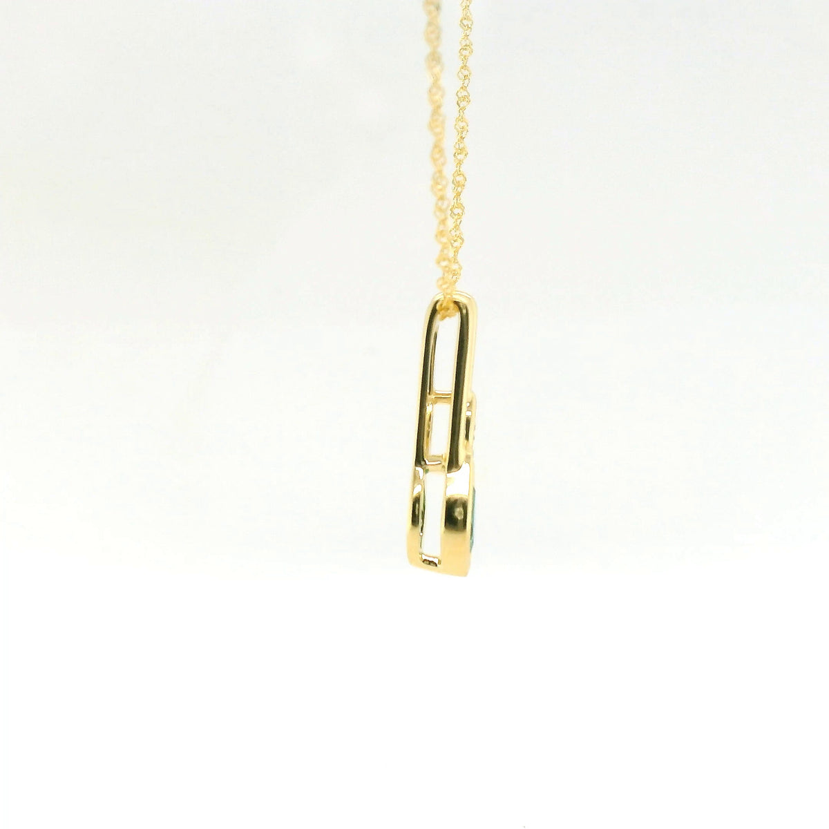 Chatham 0.25ct Lab Emerald & Diamond Pendant