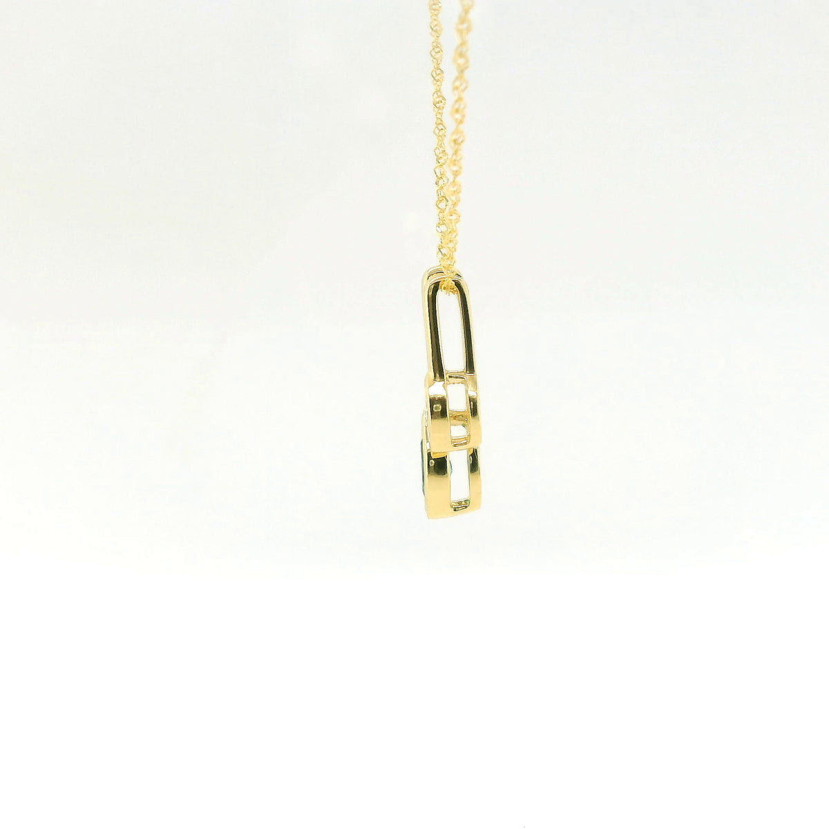 Chatham 0.25ct Lab Emerald & Diamond Pendant