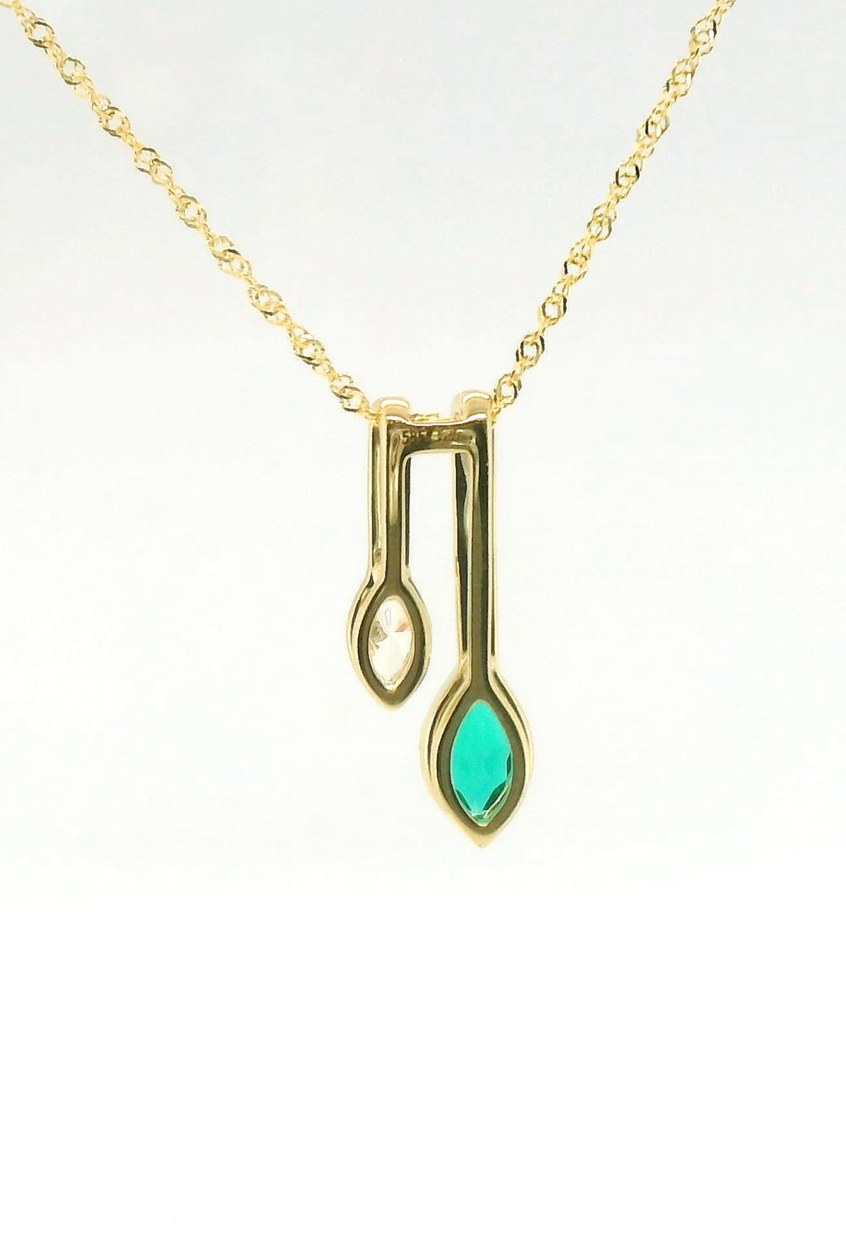 Chatham 0.25ct Lab Emerald & Diamond Pendant