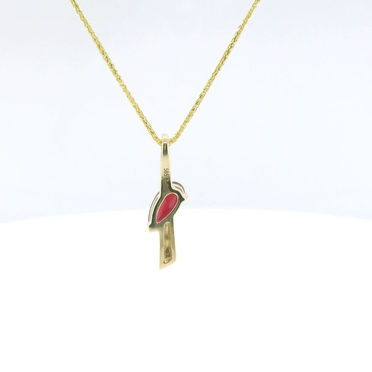 Chatham 0.77ct Lab Ruby & Diamond Pendant