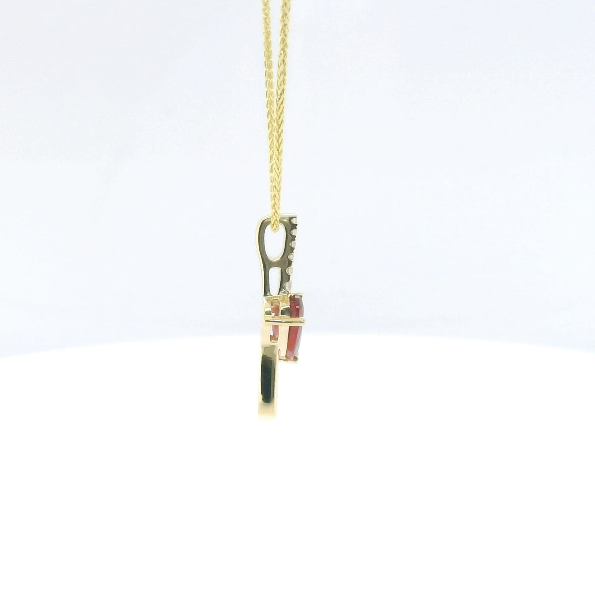 Chatham 0.77ct Lab Ruby & Diamond Pendant