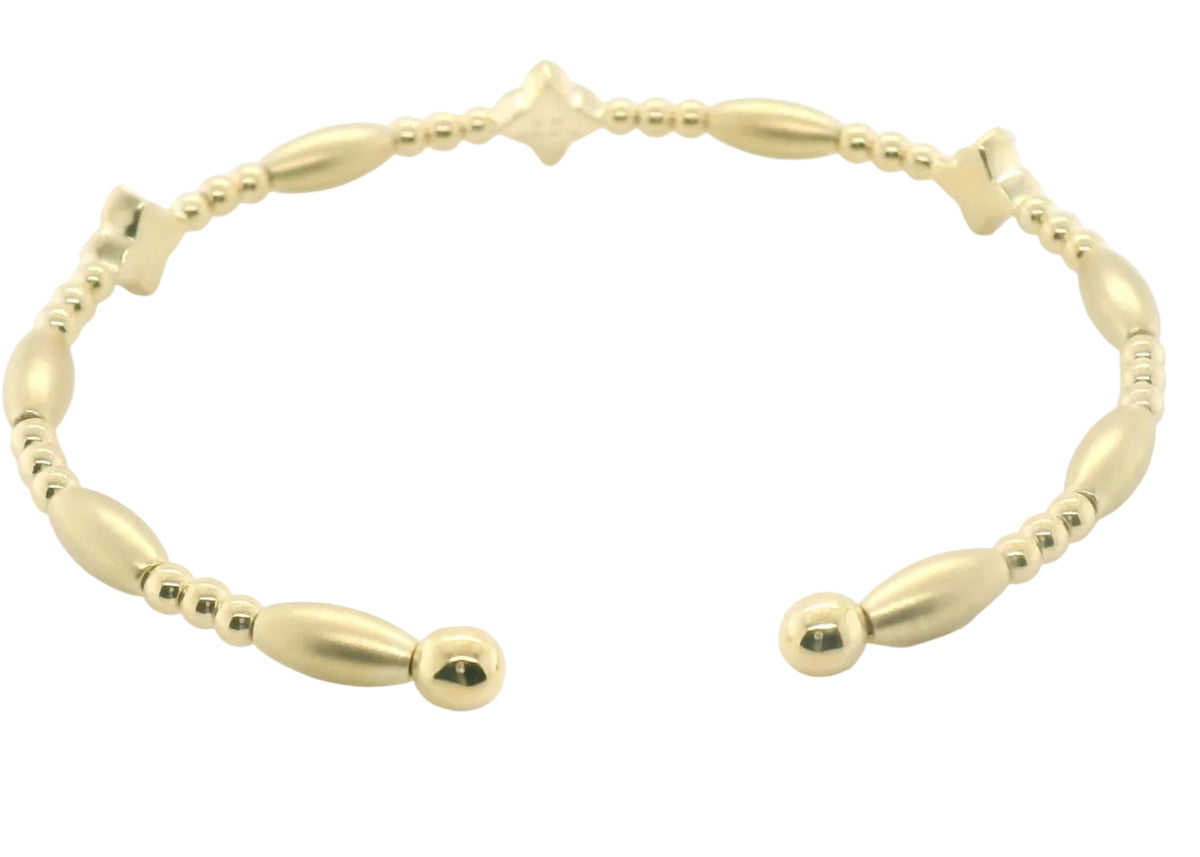 Perfect Love 0.33ct Diamond Gold Beaded Cuff