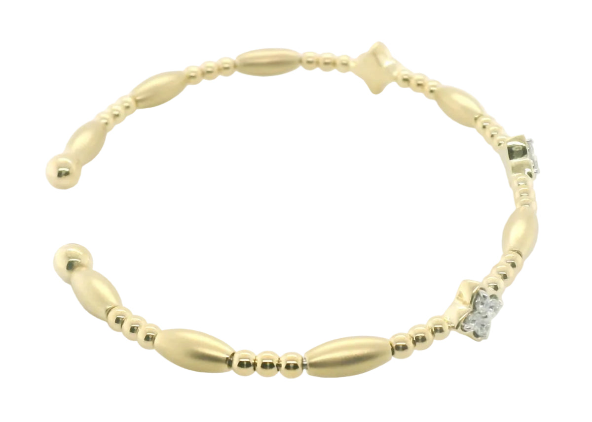 Perfect Love 0.33ct Diamond Gold Beaded Cuff