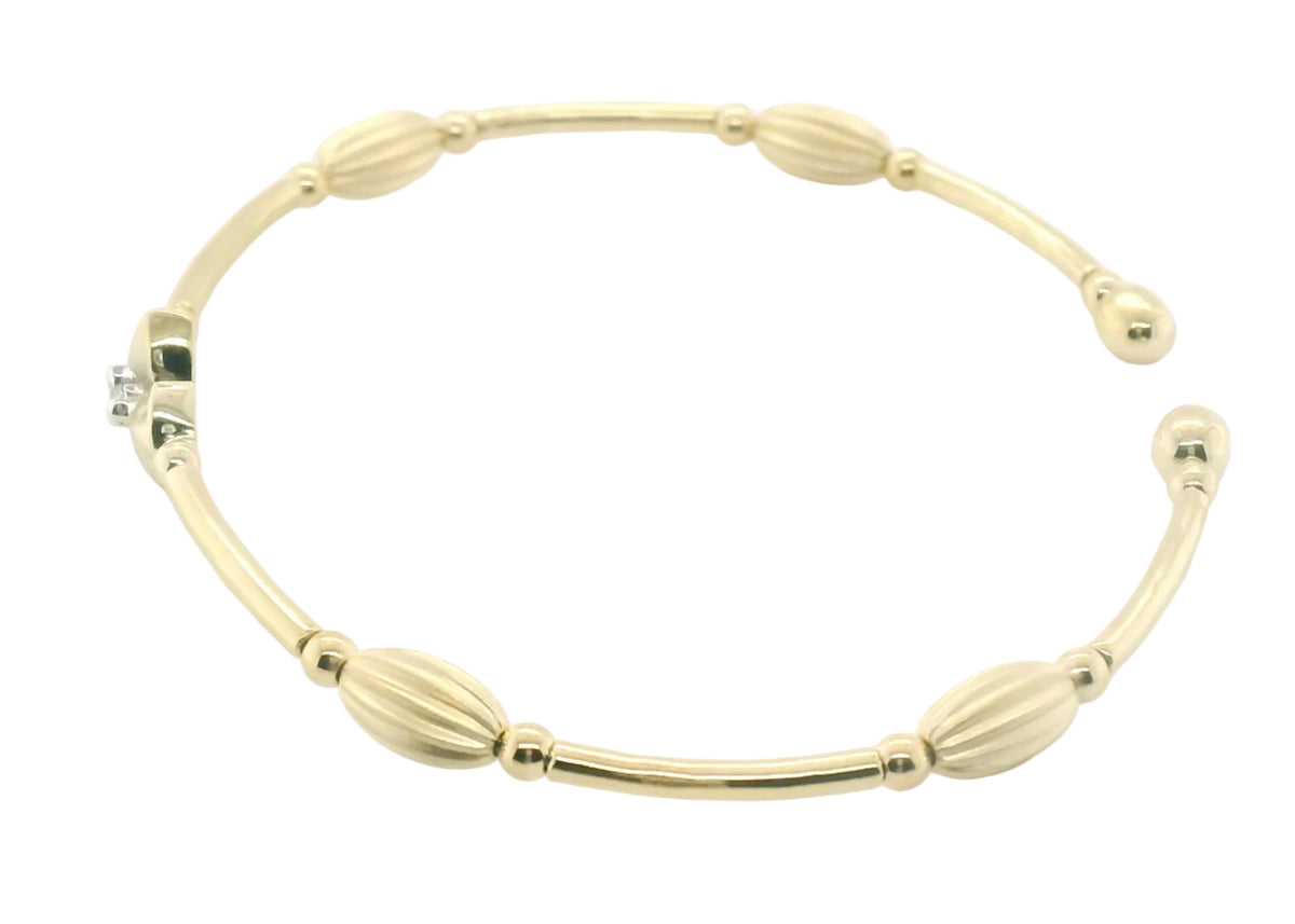 Perfect Love 0.07ct Diamond Gold Beaded Cuff