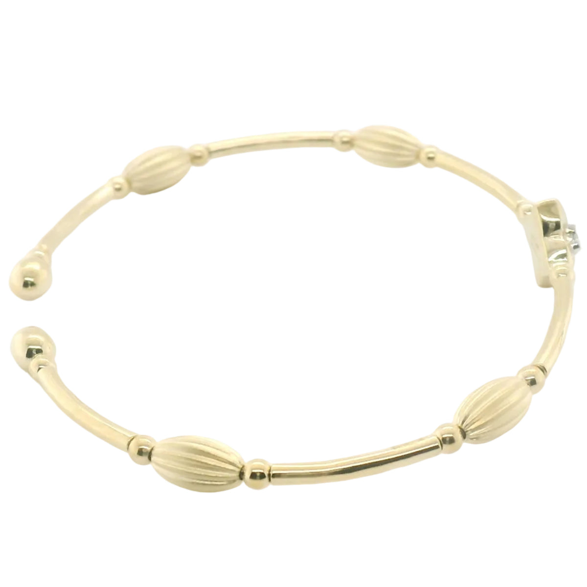 Perfect Love 0.07ct Diamond Gold Beaded Cuff