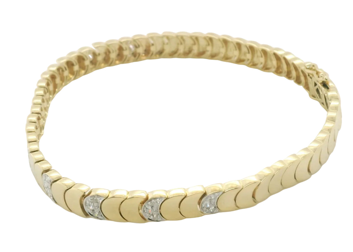 Perfect Love 0.50ct Diamond Gold Half-Moon Link Bracelet
