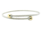 Perfect Love 0.10ct Diamond Two-Tone Silver Braided Bypass Bracelet