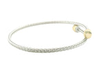 Perfect Love 0.10ct Diamond Two-Tone Silver Braided Bypass Bracelet