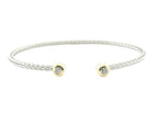 Perfect Love 0.17ct Diamond Two-Tone Silver Braided Cuff