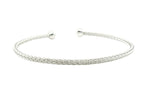Perfect Love 0.17ct Diamond Two-Tone Silver Braided Cuff