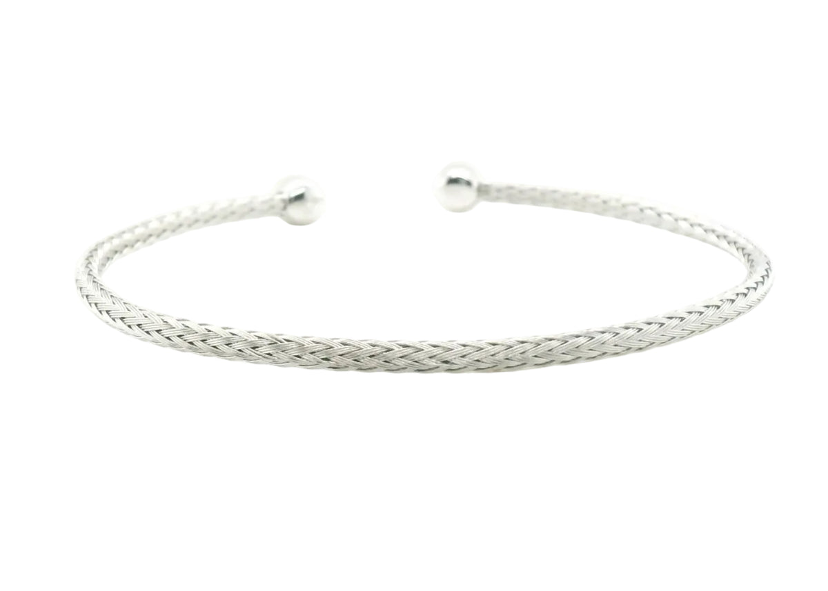 Perfect Love 0.17ct Diamond Two-Tone Silver Braided Cuff