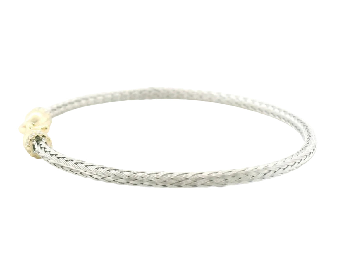 Perfect Love 0.14ct Diamond Silver Braided Bracelet