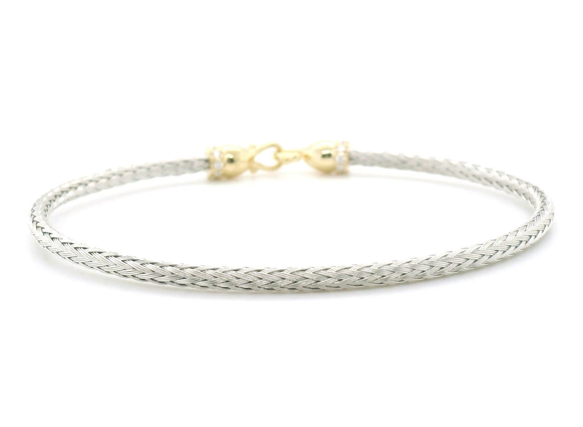 Perfect Love 0.14ct Diamond Silver Braided Bracelet