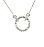 Perfect Love 0.14ct Diamond Circle Silver Necklace