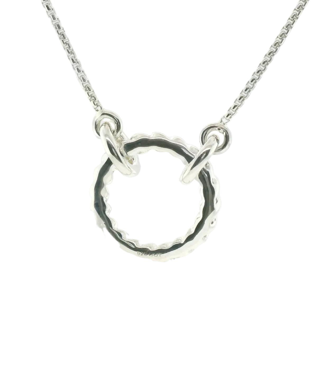 Perfect Love 0.14ct Diamond Circle Silver Necklace
