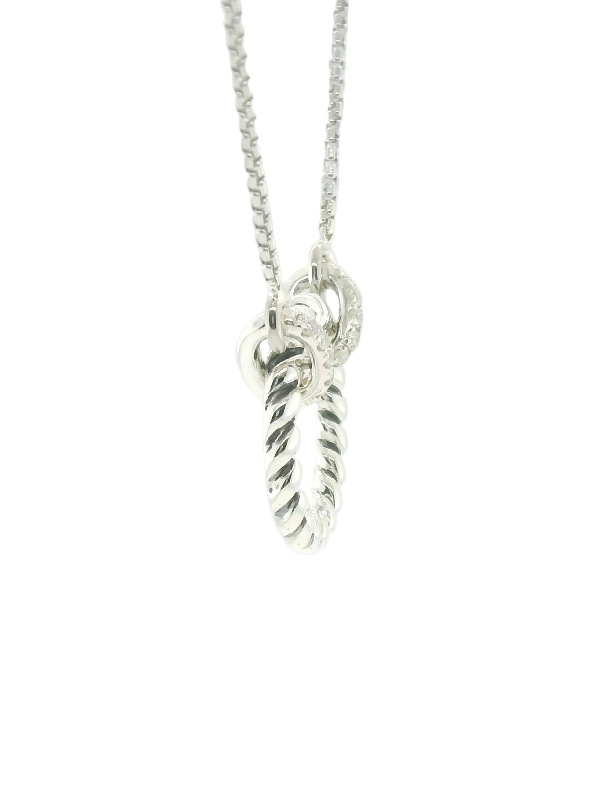 Perfect Love 0.14ct Diamond Circle Silver Necklace