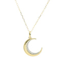 Perfect Love 0.05ctw Diamond Moon Pendant with Chain