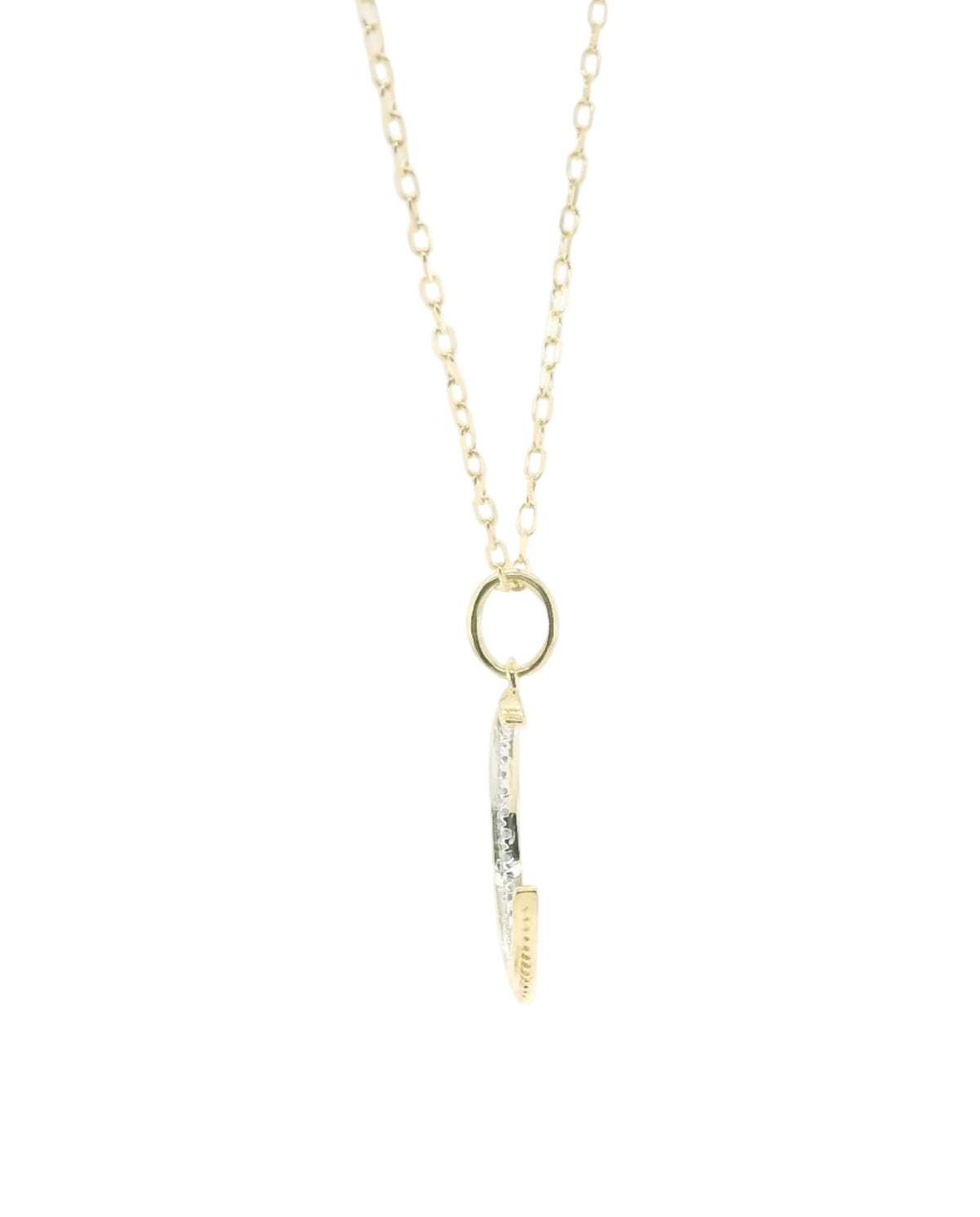 Perfect Love 0.05ctw Diamond Moon Pendant with Chain