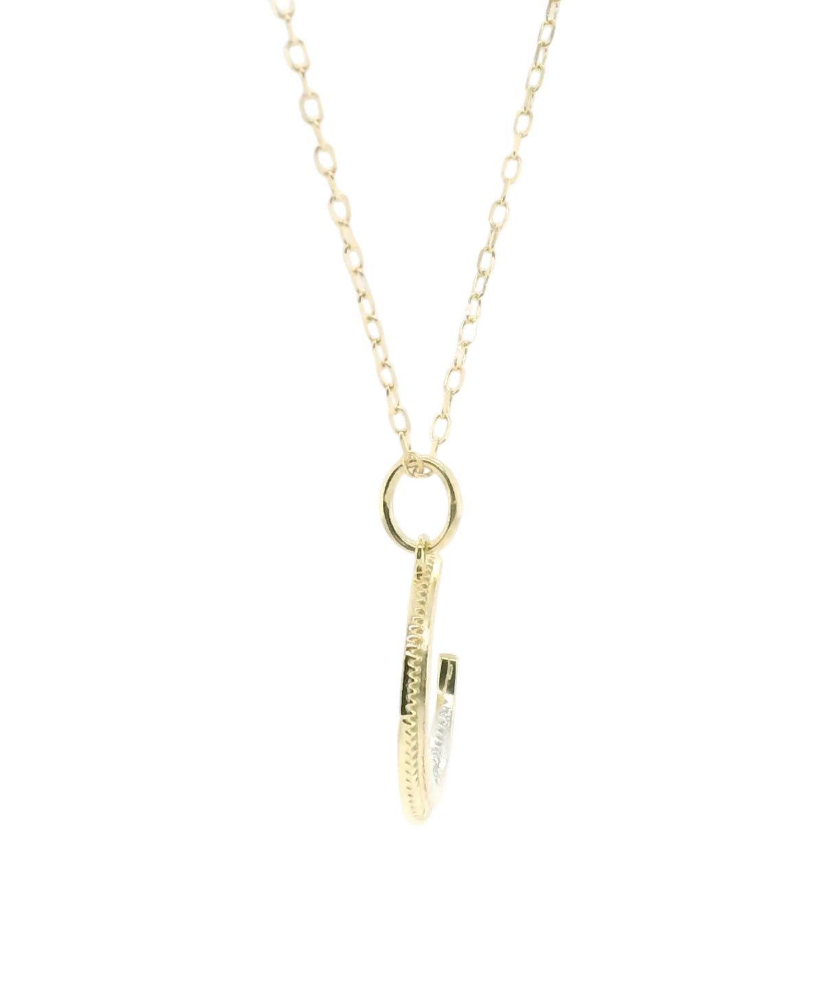Perfect Love 0.05ctw Diamond Moon Pendant with Chain