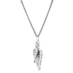 Double Wing Pendant on Curbed Link Chain