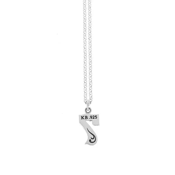 Number 7 Pendant With Scroll Design on Rolo Chain