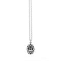 Evil Eye Pendant With Scoll Work on Rolo Chain