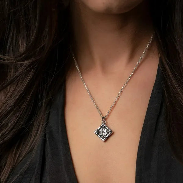 Number 13 Pendant on Rolo Chain