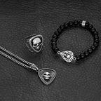 Studded Skull Guitar Pick Pendant