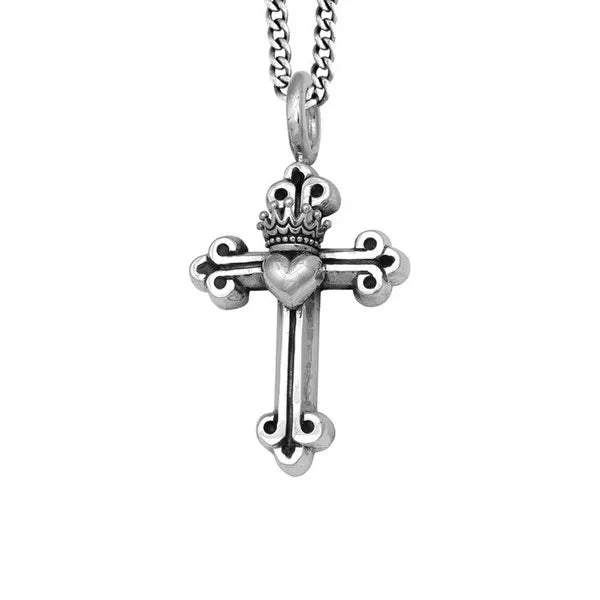 Traditional Cross With Heart Pendant on 24