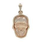 10k Gold Carved Baroque Skull Pendant (No Chain)