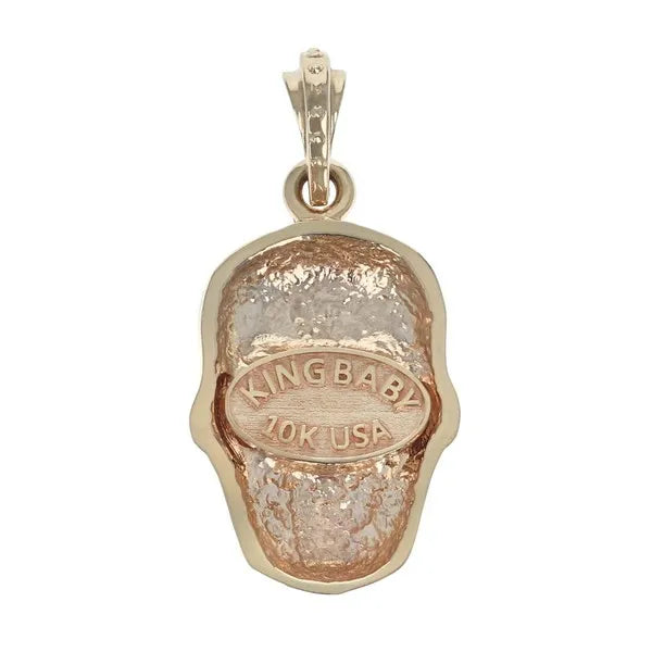 10k Gold Carved Baroque Skull Pendant (No Chain)
