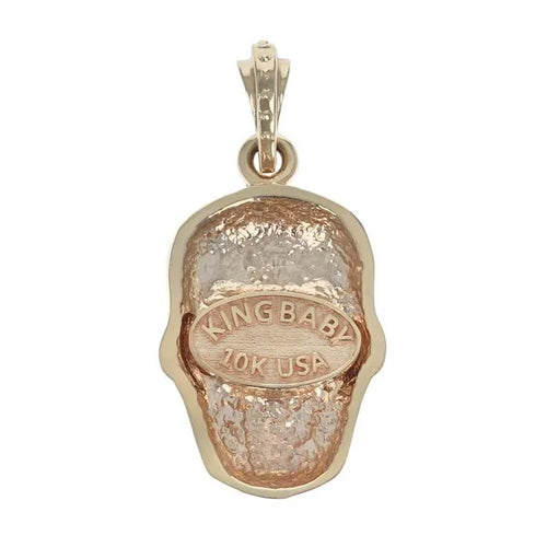 10k Gold Carved Baroque Skull Pendant (No Chain)