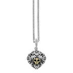 Lion and Gold Alloy Skull Pendant