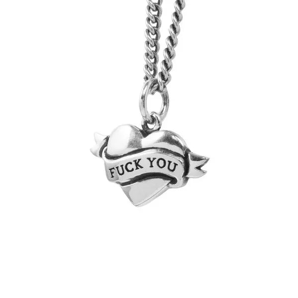 Tattoo Fuck You Heart Pendant