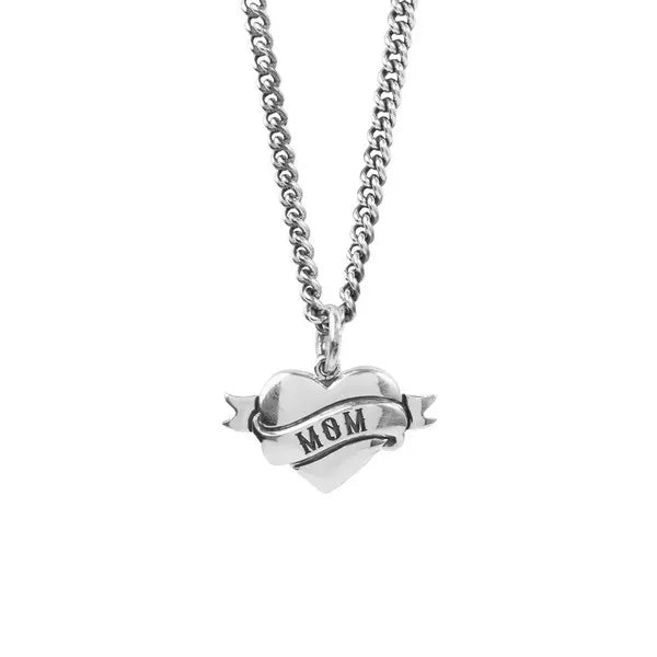 Tattoo Mom Heart Pendant