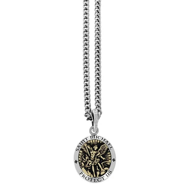 Saint Michael Pendant W/ Gold Alloy