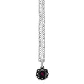 Crowned Garnet Pendant W/ Micro Rolo Chain