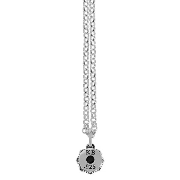 Crowned Garnet Pendant W/ Micro Rolo Chain