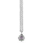 Crowned Garnet Pendant W/ Micro Rolo Chain