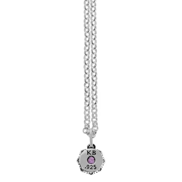 Crowned Garnet Pendant W/ Micro Rolo Chain
