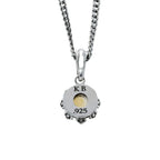 13mm Crown Pendant W/ Yellow Stone on 18'''' Curb Link Chain