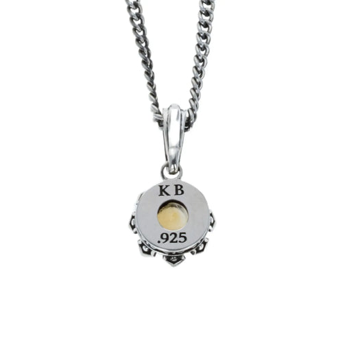 13mm Crown Pendant W/ Yellow Stone on 18'''' Curb Link Chain