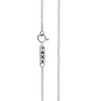 Mini 3d Cz Pave Crowned Heart Pendant W/ Micro Rolo Chain