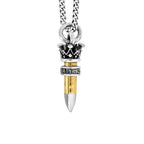 22 Caliber Bullet With Silver Ring on 24' Curb Link Chain
