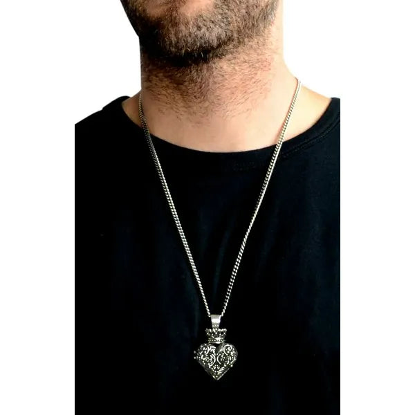 Engraved Baroque Heart Locket