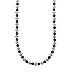 Mb Cross and 4mm Onyx Bead Necklace